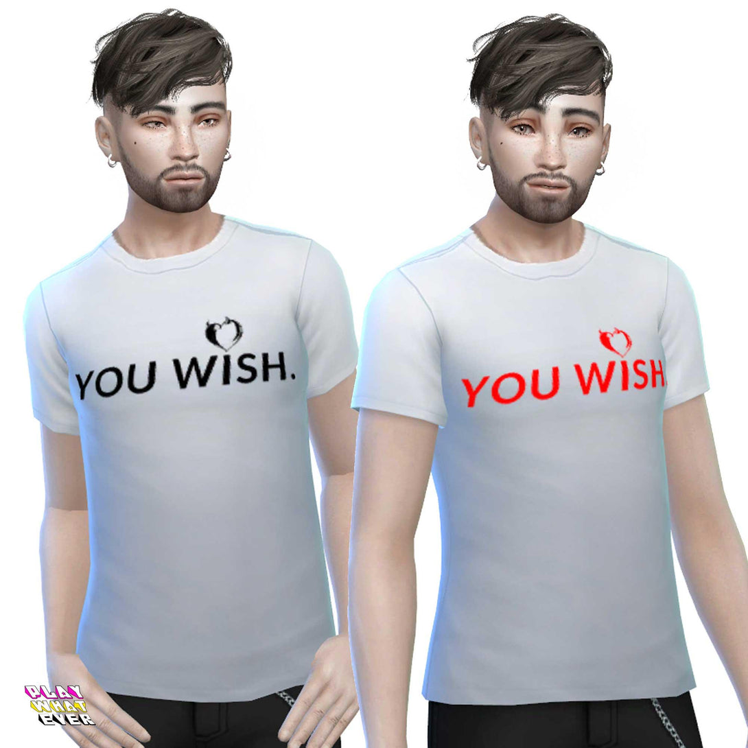 Sims 4 CC You Wish Devil Heart Shirt - PlayWhatever