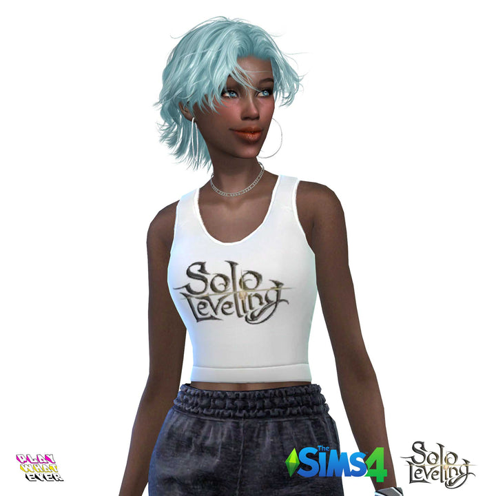 Sims 4 CC Solo Leveling Inspired Women's Crop Tank Top