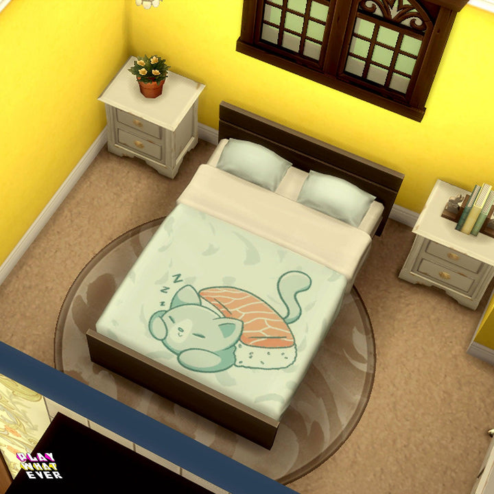 Sims 4 CC Sushi Cat Base Game Bed - PlayWhatever