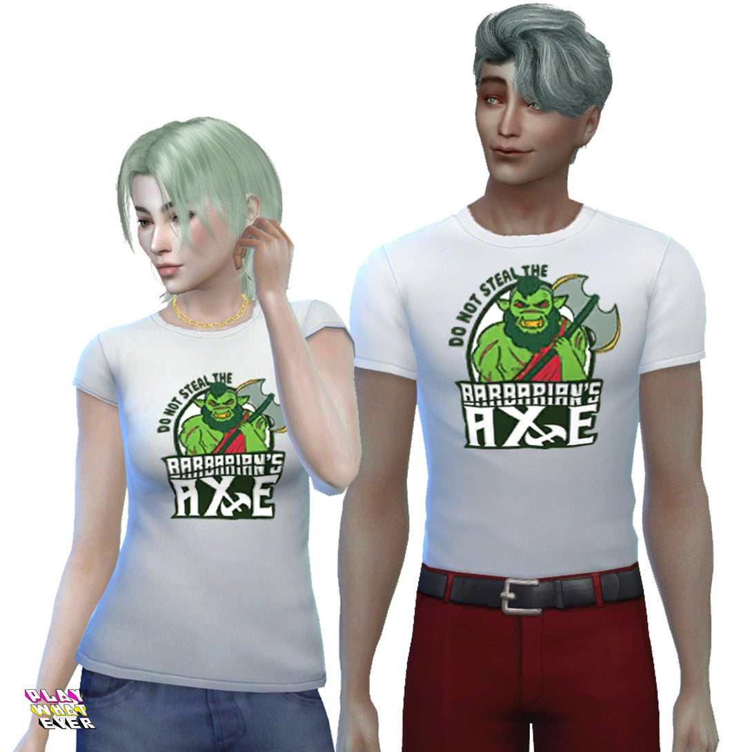 Sims 4 CC Barbarian Axe T-Shirt - PlayWhatever
