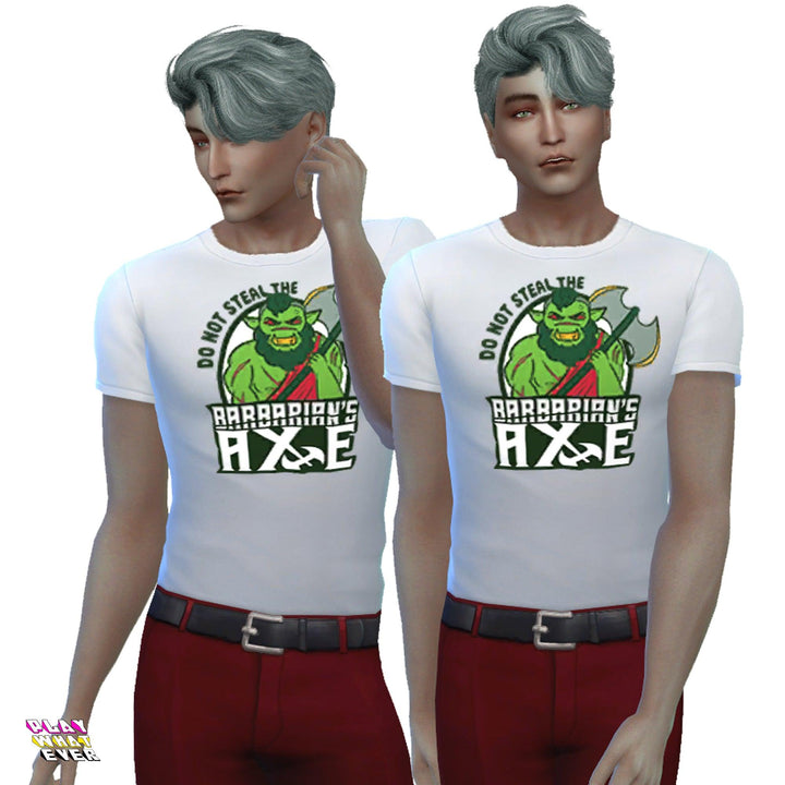Sims 4 CC Barbarian Axe T-Shirt - PlayWhatever