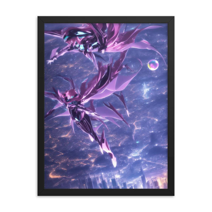 Purple Tinted Galaxy Anime Futuristic Poster