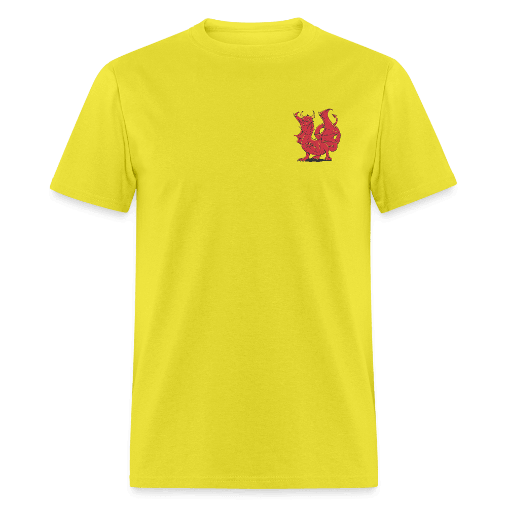 Flaming Dragon Unisex T-Shirt - yellow