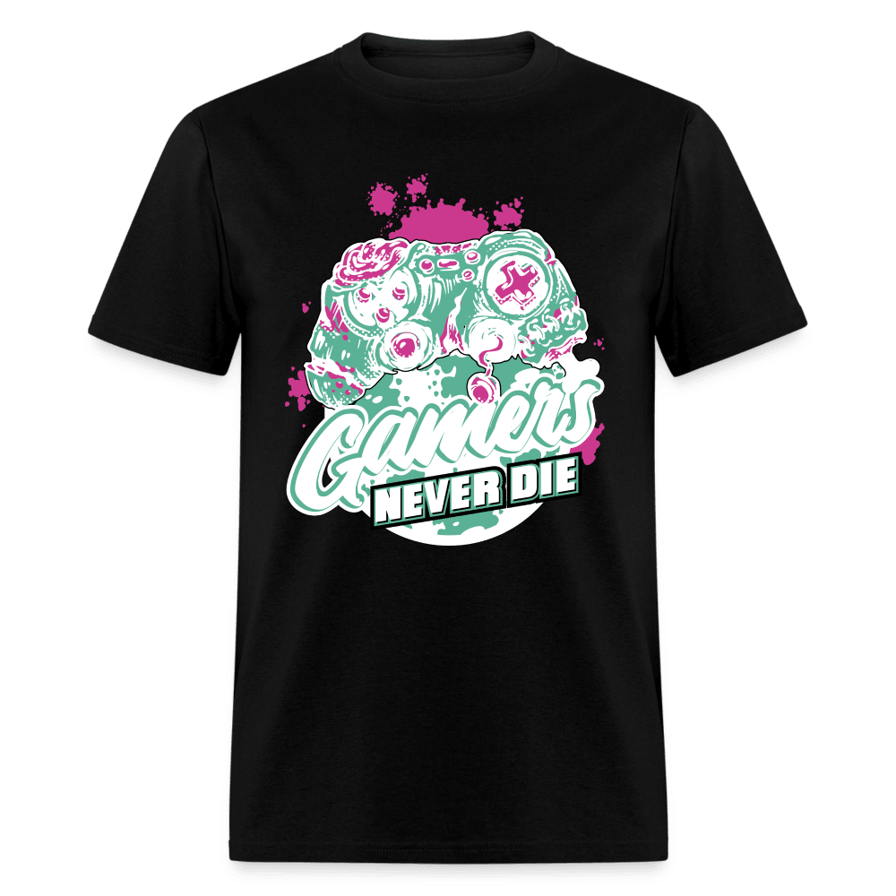 Gamers Never Die Zombie Controller Shirt - black