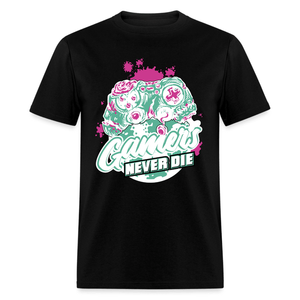 Gamers Never Die Zombie Controller Shirt - black