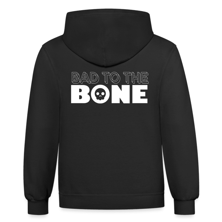 Bad to the Bone Contrast Hoodie - black/asphalt