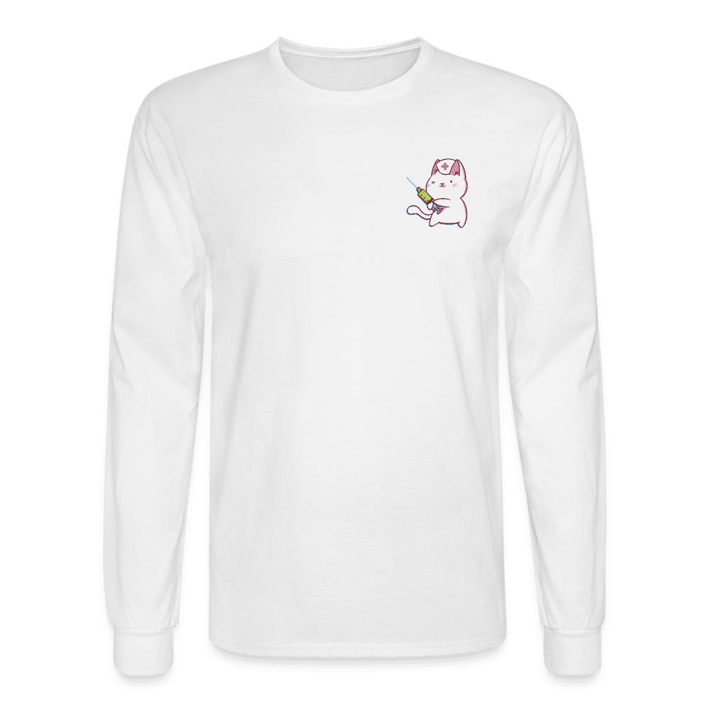 Nurse Cat to the Rescue Long Sleeve T-Shirt - white