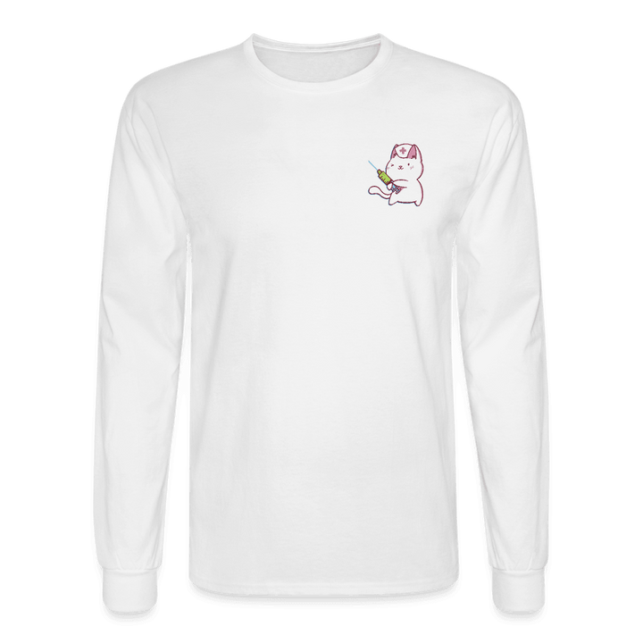 Nurse Cat to the Rescue Long Sleeve T-Shirt - white