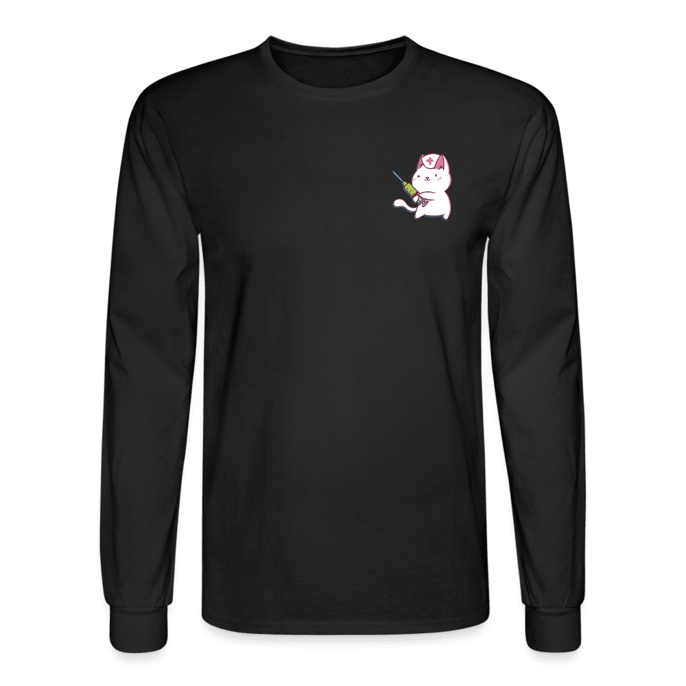 Nurse Cat to the Rescue Long Sleeve T-Shirt - black