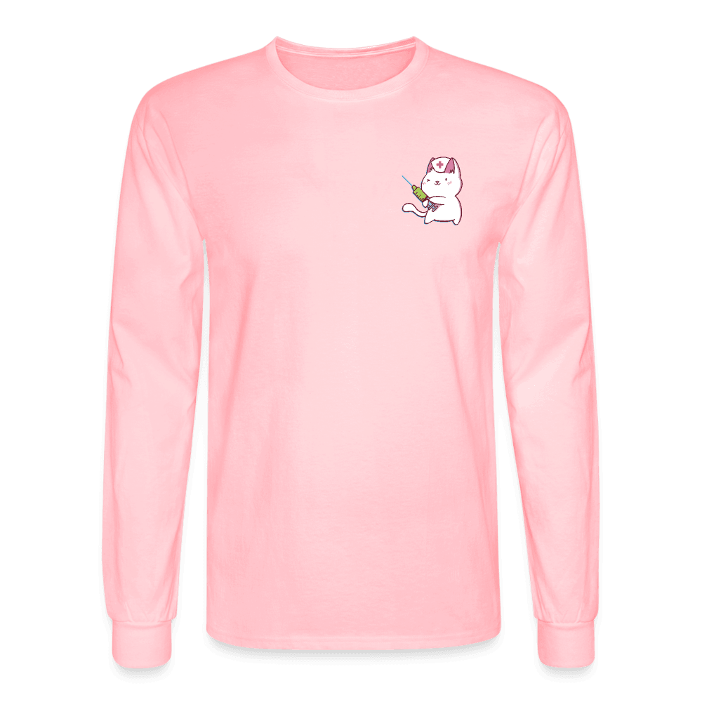 Nurse Cat to the Rescue Long Sleeve T-Shirt - pink