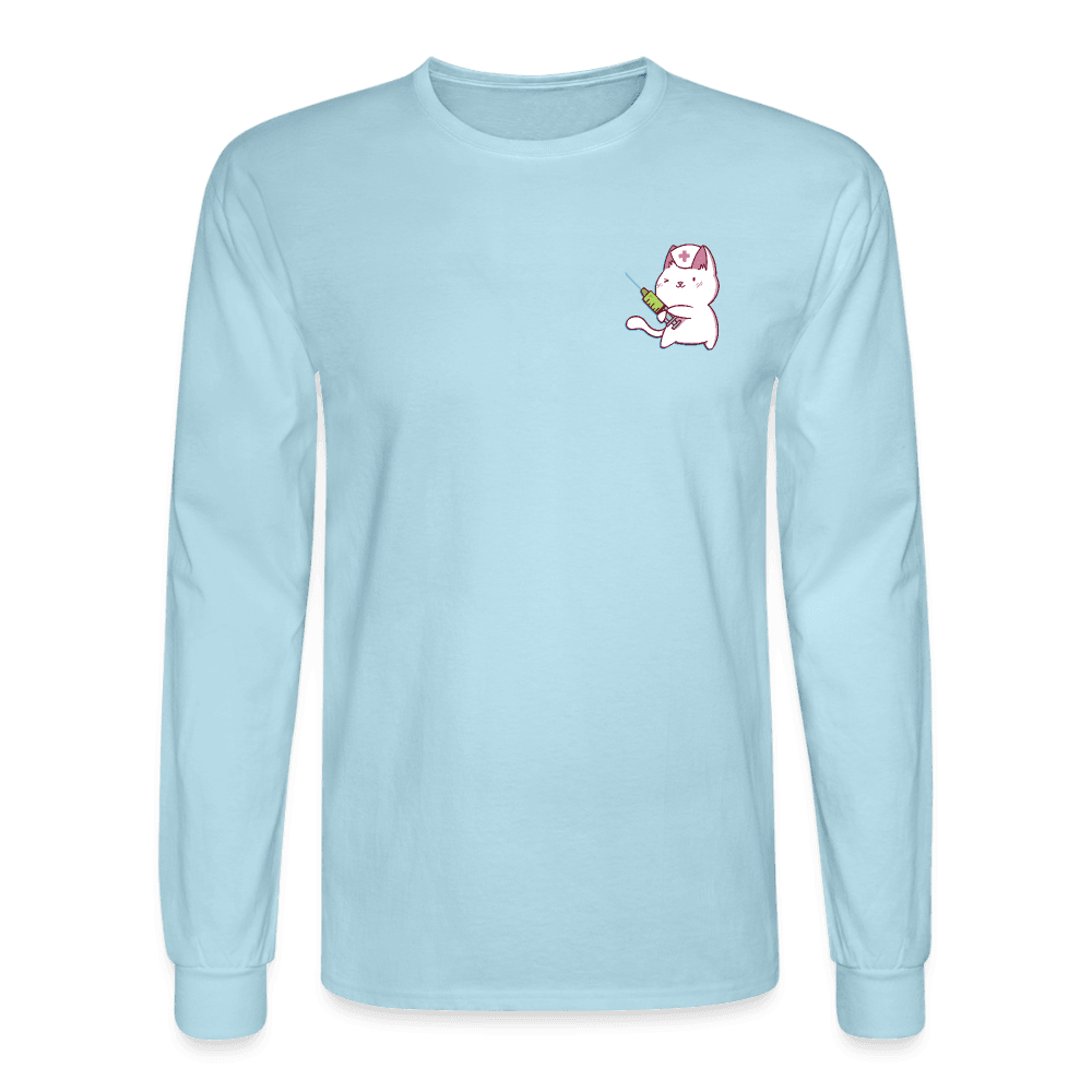 Nurse Cat to the Rescue Long Sleeve T-Shirt - powder blue