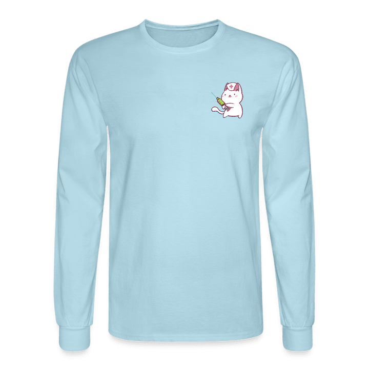 Nurse Cat to the Rescue Long Sleeve T-Shirt - powder blue