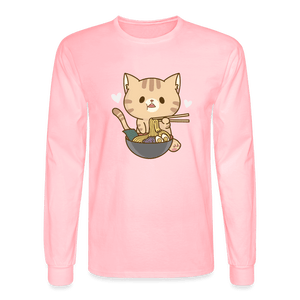 Meow Loves Ramen Long Sleeve T-Shirt - pink