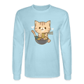 Meow Loves Ramen Long Sleeve T-Shirt - powder blue
