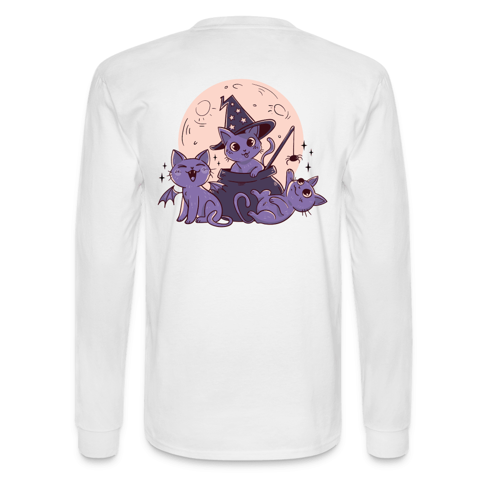 Night of Meows Long Sleeve T-Shirt - white