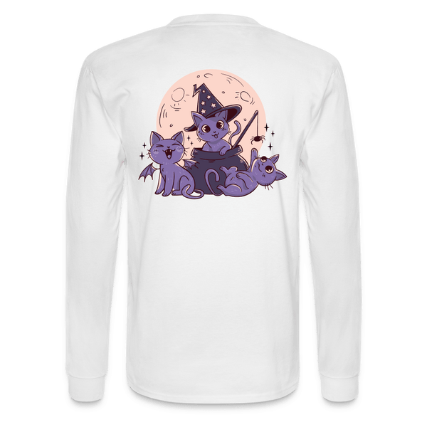 Night of Meows Long Sleeve T-Shirt - white