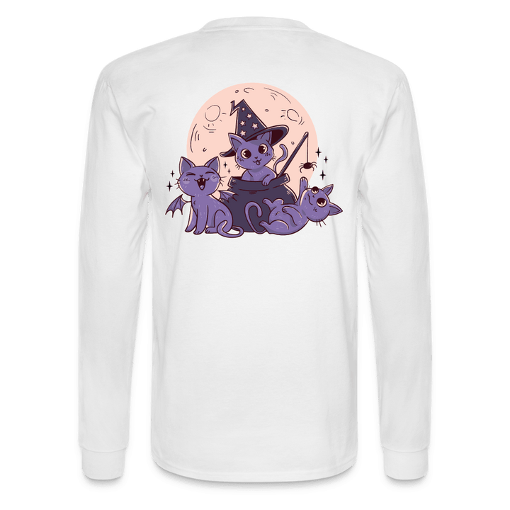 Night of Meows Long Sleeve T-Shirt - white