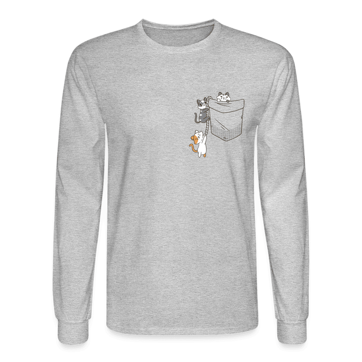 It's a Cat Climb Long Sleeve T-Shirt - heather gray