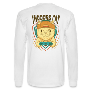 Indoors Cat Long Sleeve T-Shirt - white