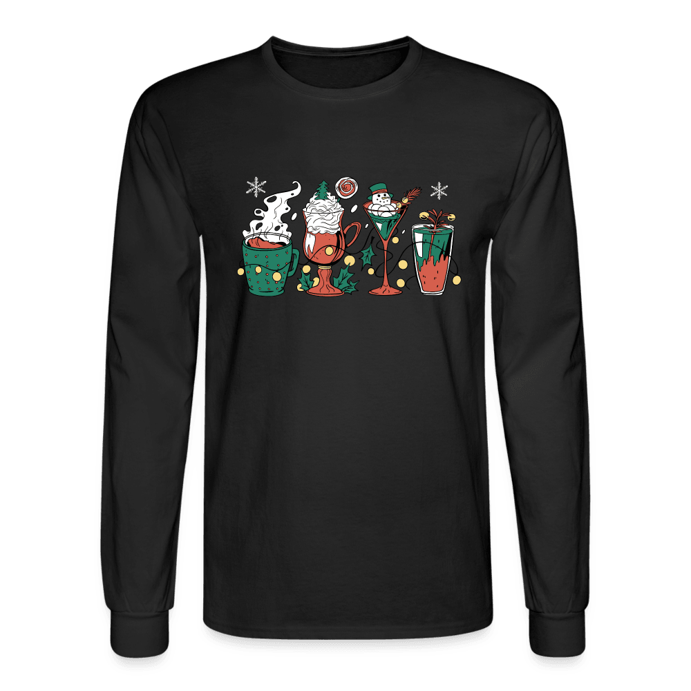 Holiday Drinks Fun Long Sleeve T-Shirt - black