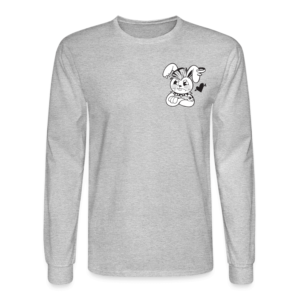 Punk Rabbit's Broken Love Long Sleeve T-Shirt - heather gray