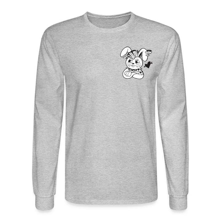 Punk Rabbit's Broken Love Long Sleeve T-Shirt - heather gray
