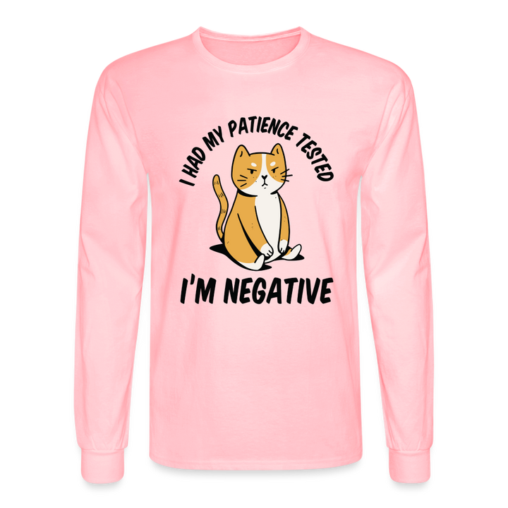 No Patience Grumpy Cat Long Sleeve T-Shirt - pink