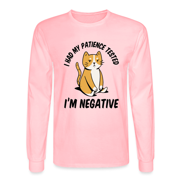 No Patience Grumpy Cat Long Sleeve T-Shirt - pink