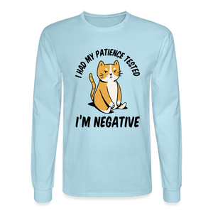No Patience Grumpy Cat Long Sleeve T-Shirt - powder blue