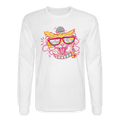 Jam Out Cool Cat Long Sleeve T-Shirt - white