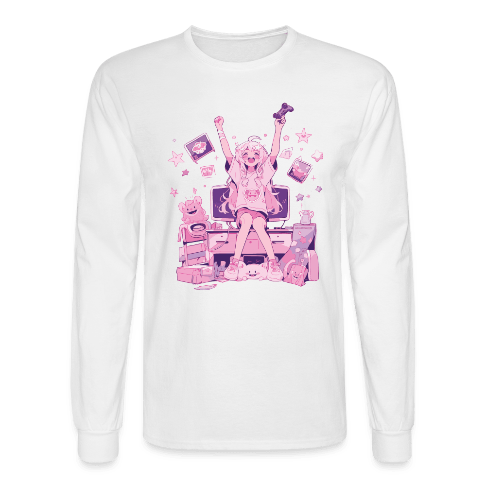 CLEAR! Gamer Girl Long Sleeve T-Shirt - white