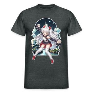Anime Gamer Girl Magical Powerup T-Shirt - deep heather
