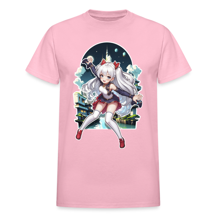 Anime Gamer Girl Magical Powerup T-Shirt - light pink