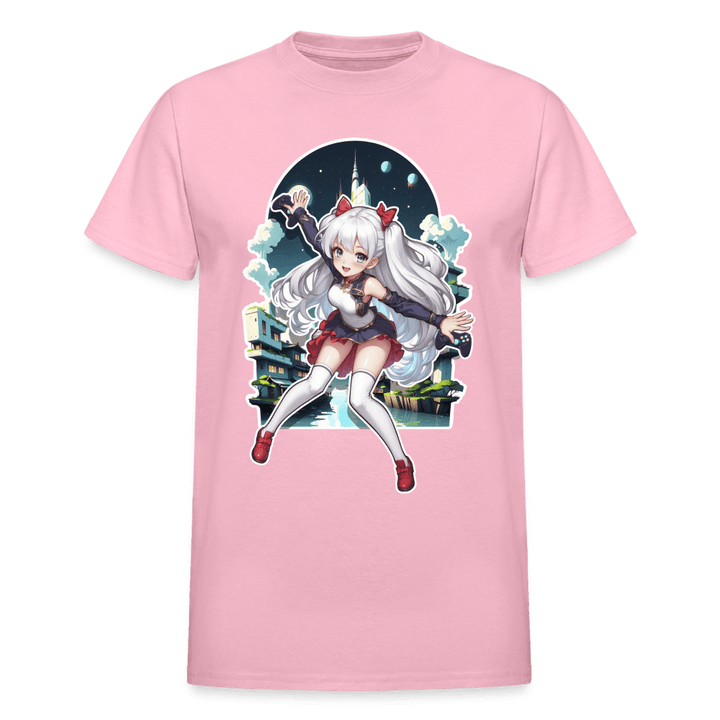 Anime Gamer Girl Magical Powerup T-Shirt - light pink