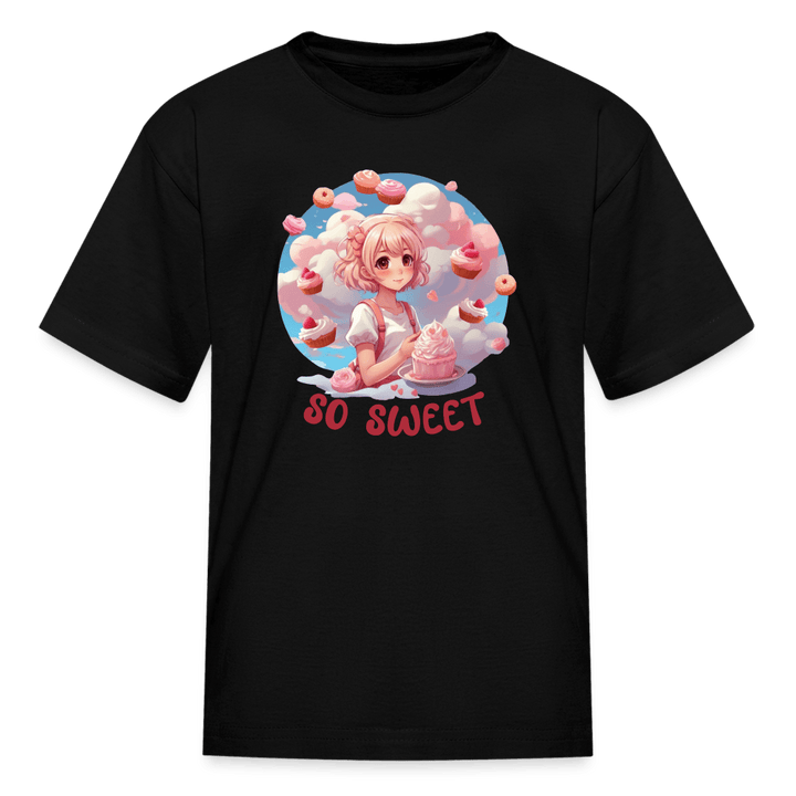 So Sweet Anime Desserts Kids' T-Shirt - black