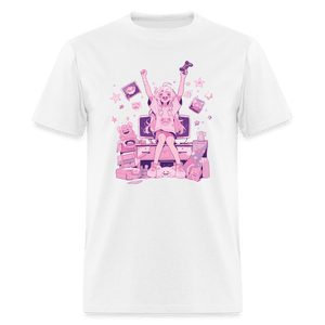 Yay! Girl Gamer Wins Pink Gaming Room T-Shirt - white