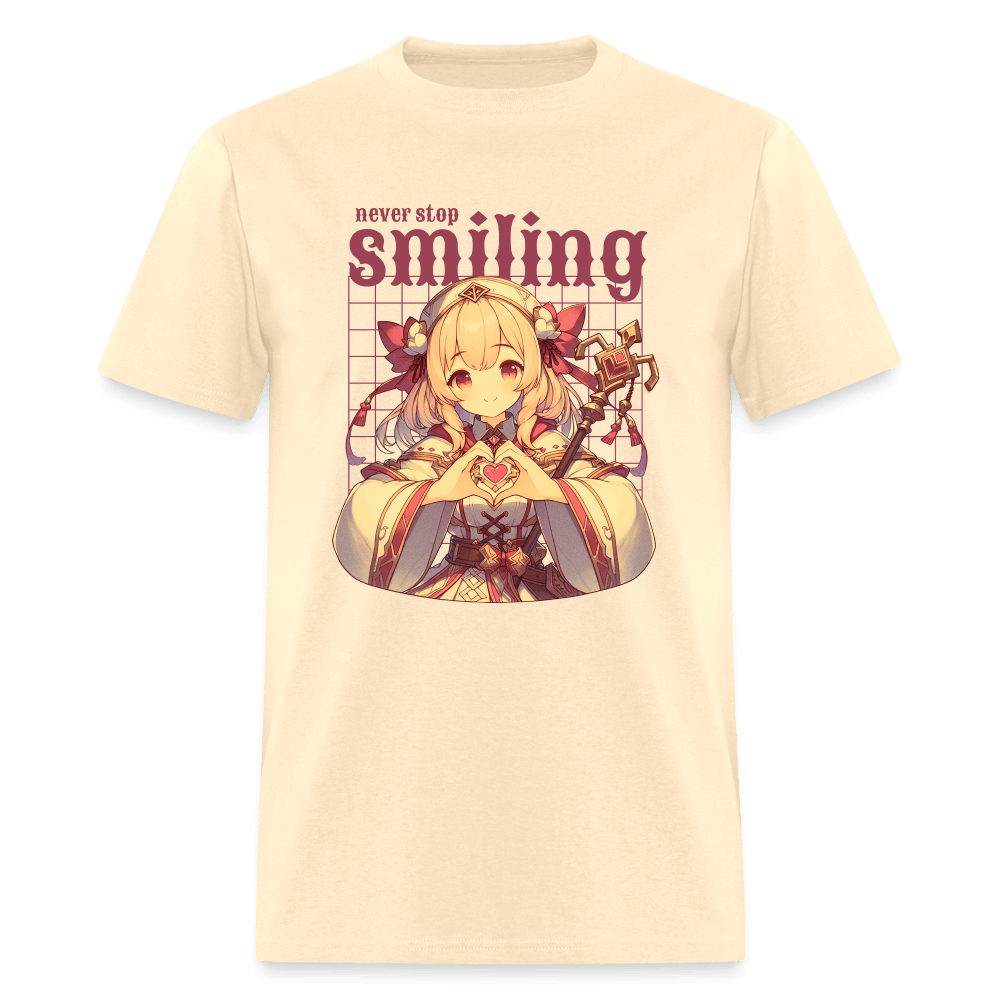 Never Stop Smiling Anime RPG Cleric Unisex Shirt - natural