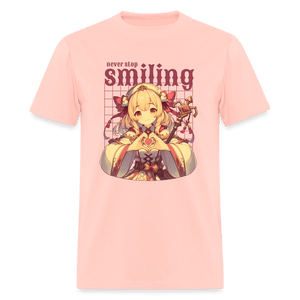 Never Stop Smiling Anime RPG Cleric Unisex Shirt - blush pink 