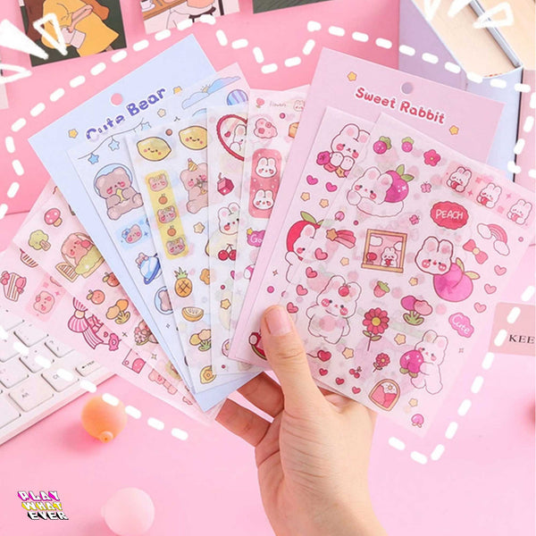 Cute Animal Semi-Transparent Washi Sticker Sheets