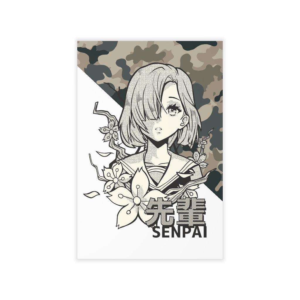 Senpai Army Anime Girl Removable Wall Decal - PlayWhatever