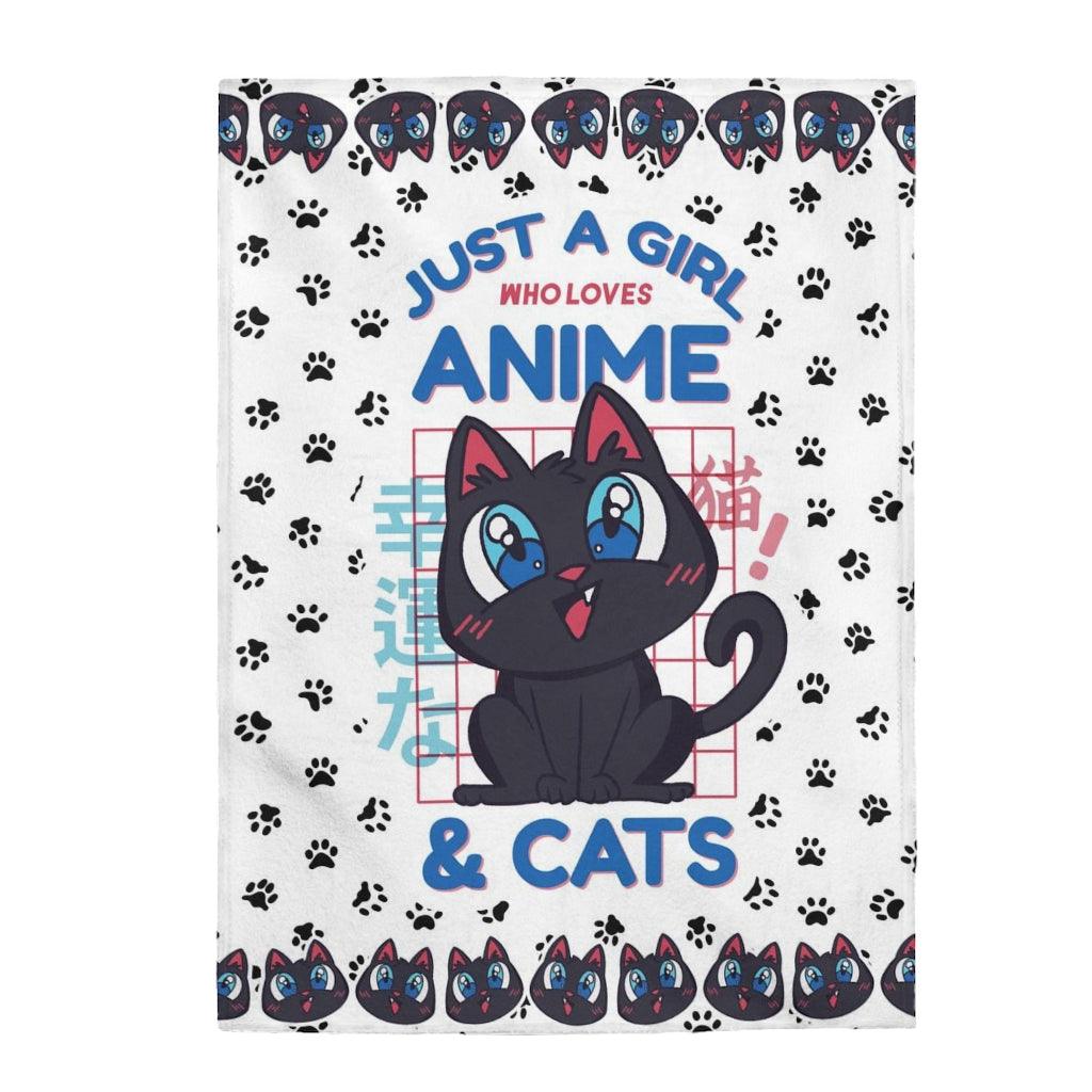 Just a Girl That Loves Anime & Cats Blanket - PlayWhatever