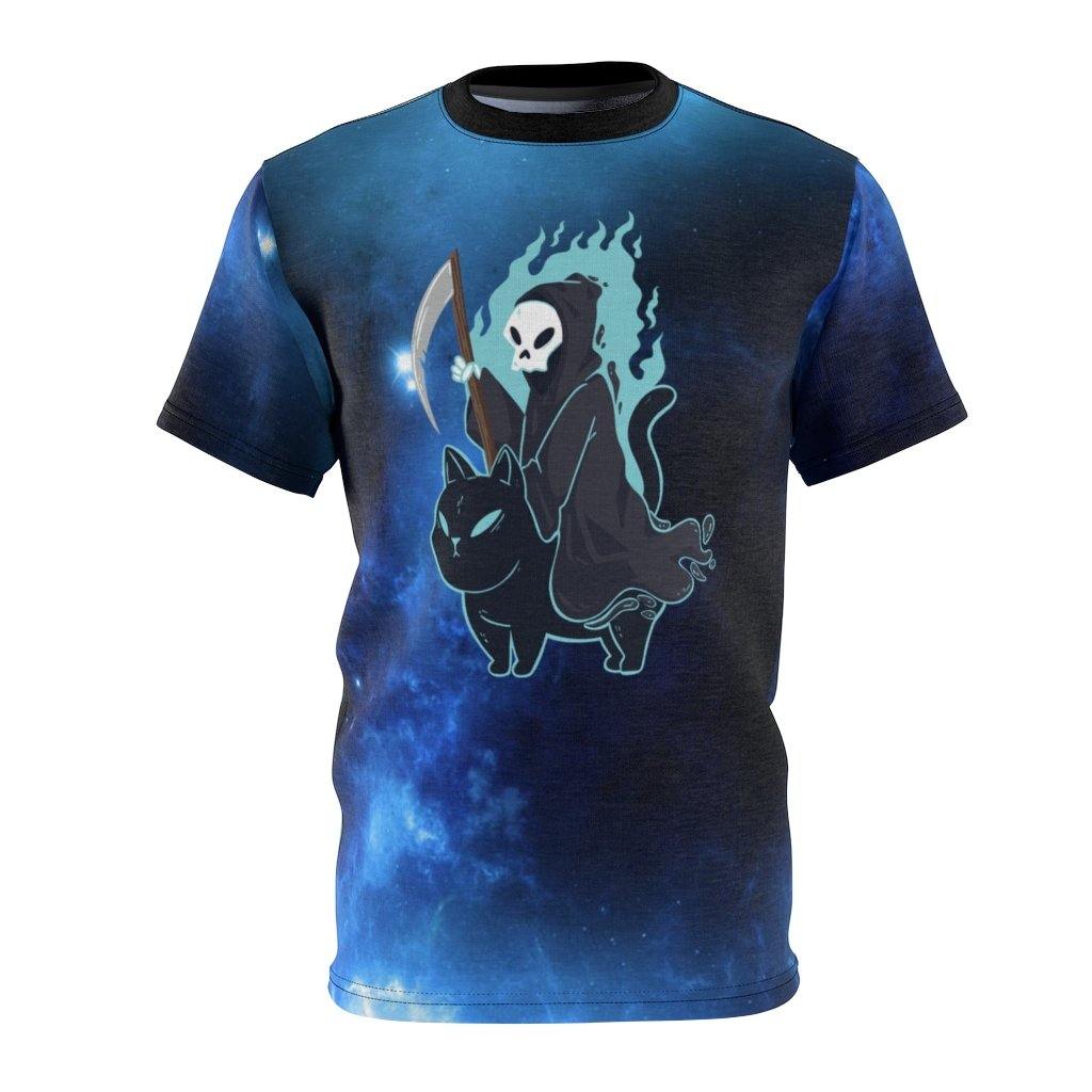 The Cat Knight of Death Unisex AOP Tee - PlayWhatever