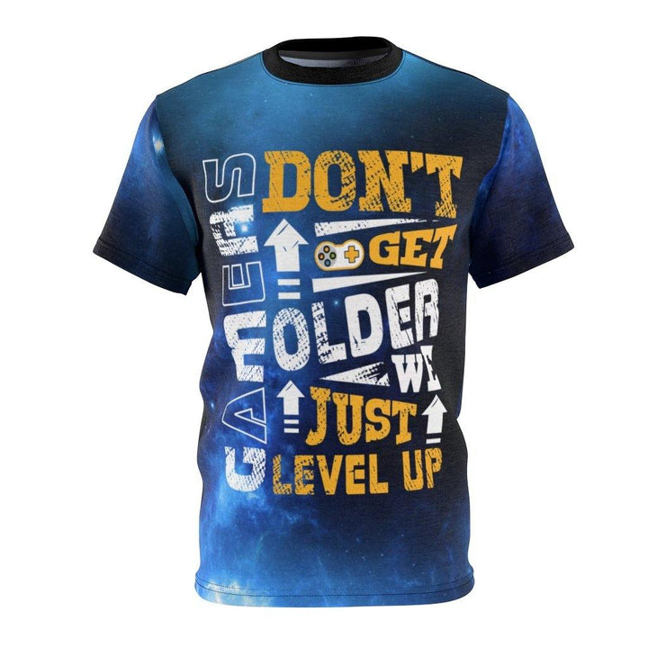 Gamers Don't Get Older We Just Level Up Unisex AOP Tee - PlayWhatever