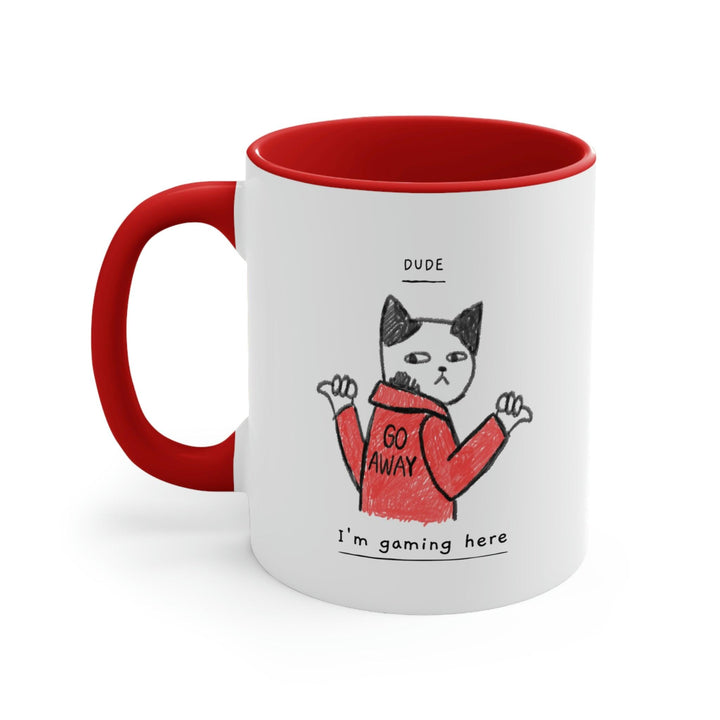 Dude, I'm Gaming Here Colored 11oz Gamer Mug - PlayWhatever