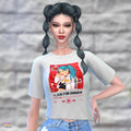 Sims 4 CC I Live for Danger Anime Gunner Cropped Top - PlayWhatever