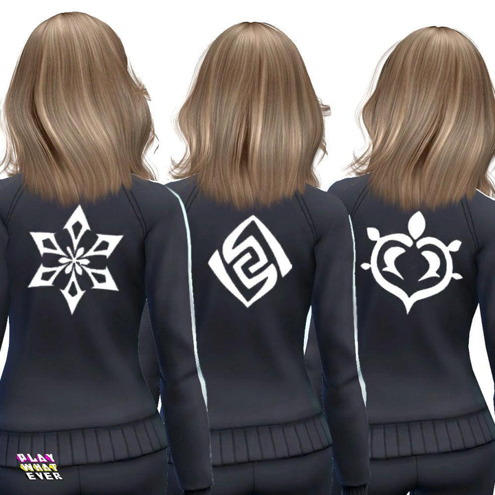 Sims 4 CC Genshin Impact Elements Black Tracksuit - PlayWhatever