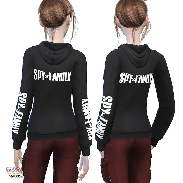 Sims 4 CC Popular Anime Logo Black Hoodie - PlayWhatever