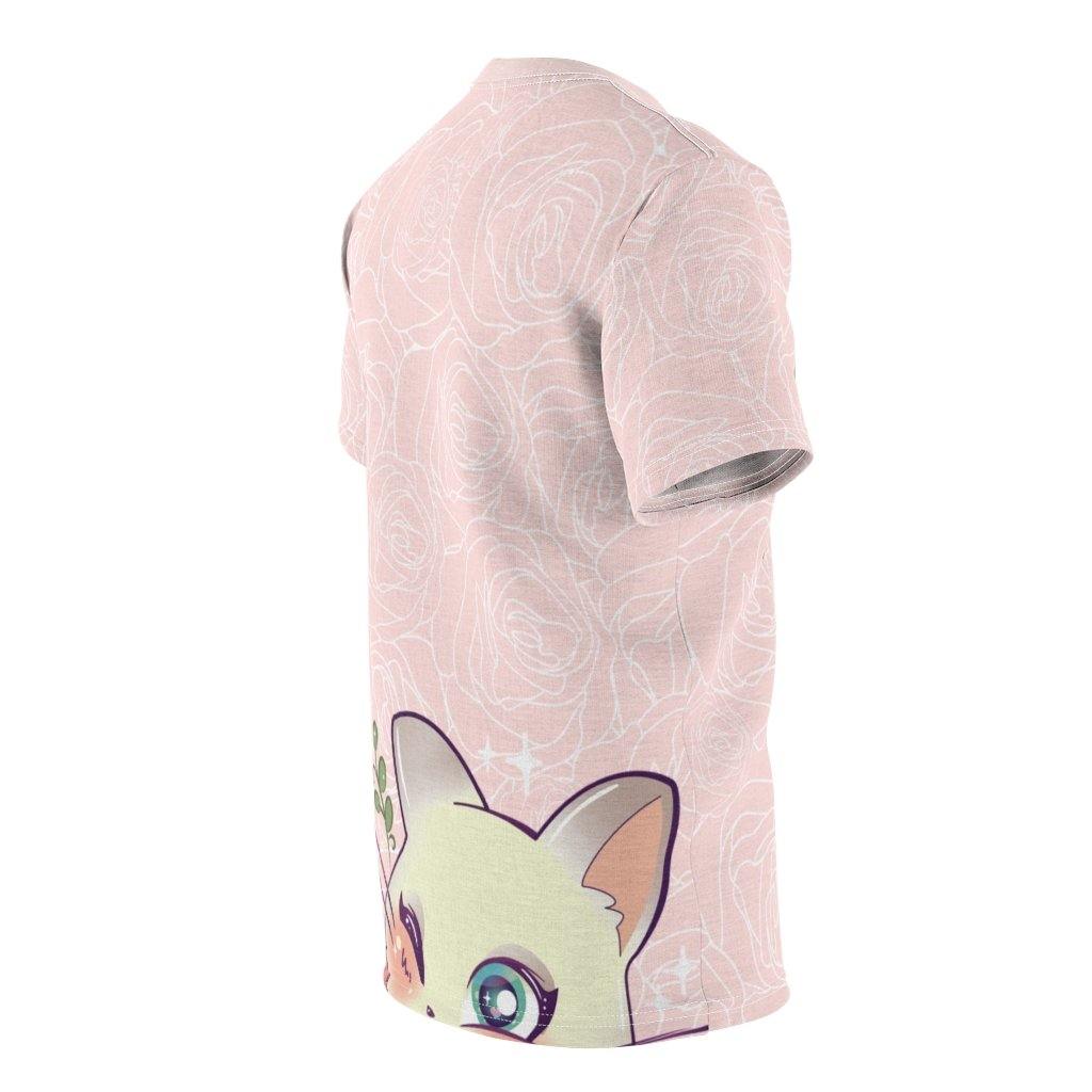 Cats and Roses Have Me Smiling Unisex AOP Tee - PlayWhatever