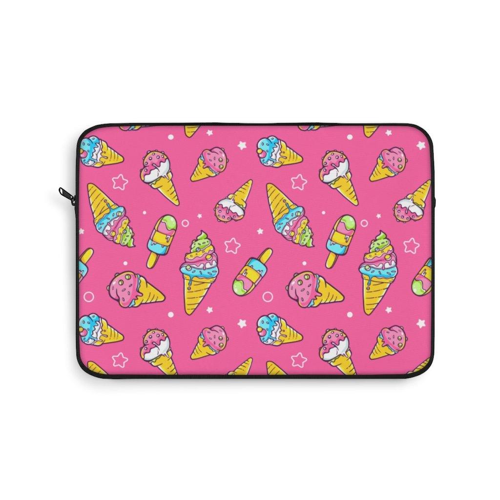 It's Ice Cream Time Cute Pink Laptop Sleeve - PlayWhatever