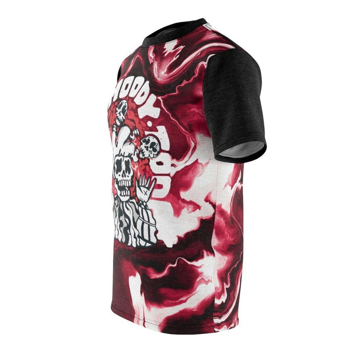 A Little Moody Today Skulls and Blood Unisex AOP Tee - PlayWhatever